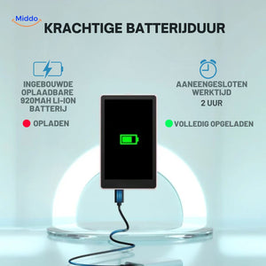 MagnoScreen extended battery duration with convenient charging case.