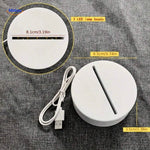 LumiNote round LED base with USB power cable and product dimensions specifications.