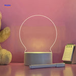 Round light panel memo board featuring bear and calendar design on lamp.