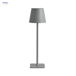 Lumiset rechargeable table lamp in grey, dimmable with the touch button