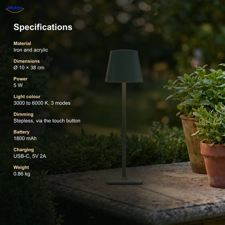 Specifications of the Lumiset table lamp