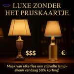 Luxury bottle lamp creating sophisticated mood lighting in styled interior.