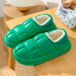 Luxury cotton slippers with anti-slip sole and removable velvet lining