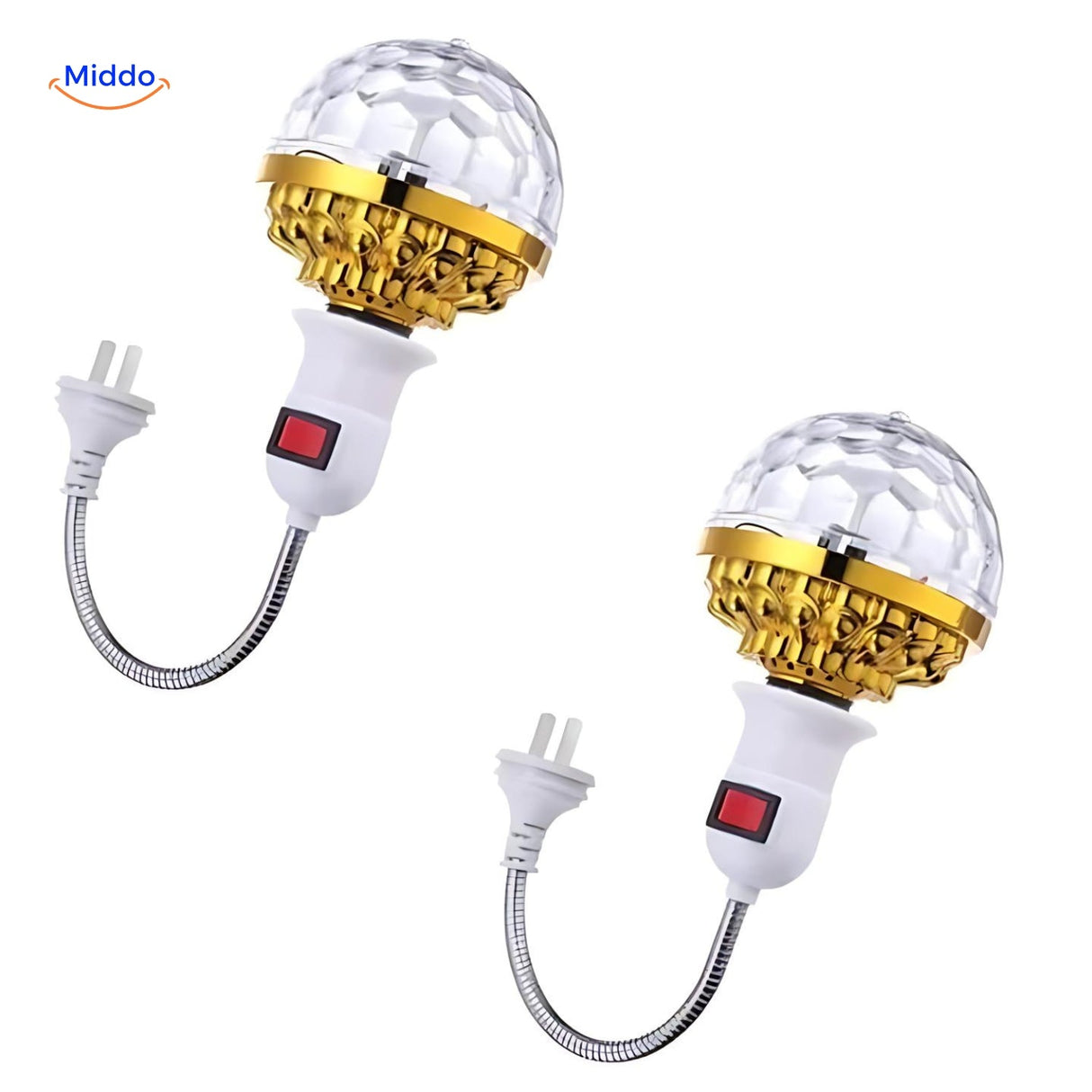 LED magic ball disco light isolated on white background for detail view.