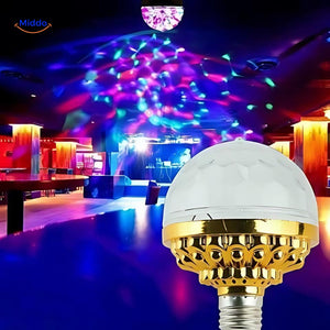 Vibrant disco light illuminating dance floor with rotating color patterns.
