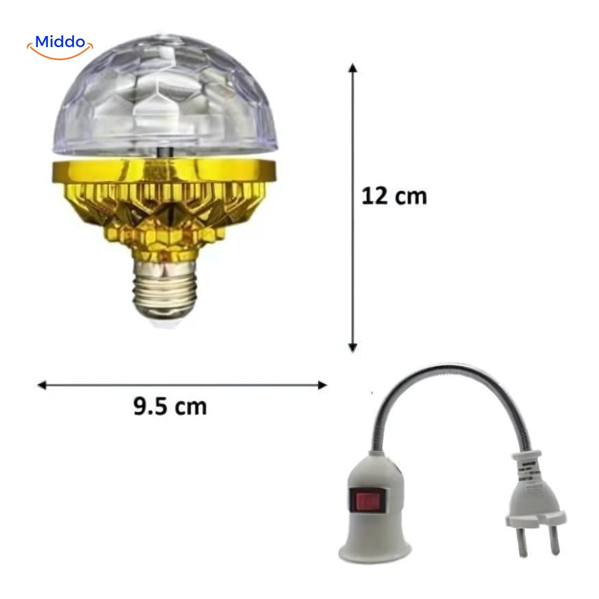 Magic ball LED light specifications and dimensions reference chart.