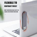 MagnetClip flexible phone mount adjusting position on laptop for optimal viewing angle.