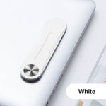 White MagnetClip magnetic phone holder mounted on laptop for secondary screen use.