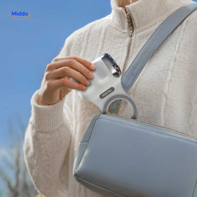 MagGrip magnetic camera grip with compact design fits easily in bags.