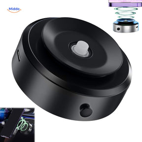 MagnaMount 360° magnetic car phone mount with suction cup on dashboard