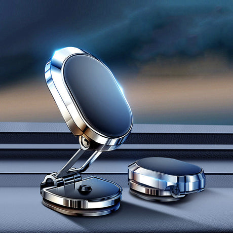 Magnetic car phone mount close-up showing the strong magnet surface and slim profile.