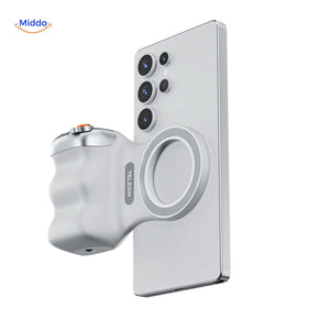 Magnetic smartphone grip ensures stable, shake-free photography.
