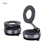 Magnetic phone holder aligned in optimal MagSafe fast-charging position for wireless charging on the go