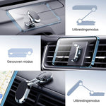 Magnetic phone mount displayed in both expanded and folded positions to show its versatile design.