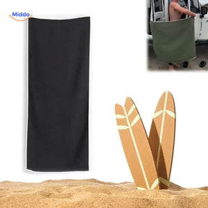 Quick-dry microfiber towel with magnets for outdoor and travel adventures.