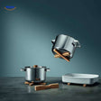 Magnetic wooden trivet with heat-resistant design, perfect for protecting tabletops.
