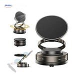 Collapsible magnetic phone stand perfect for travel and compact storage solutions.