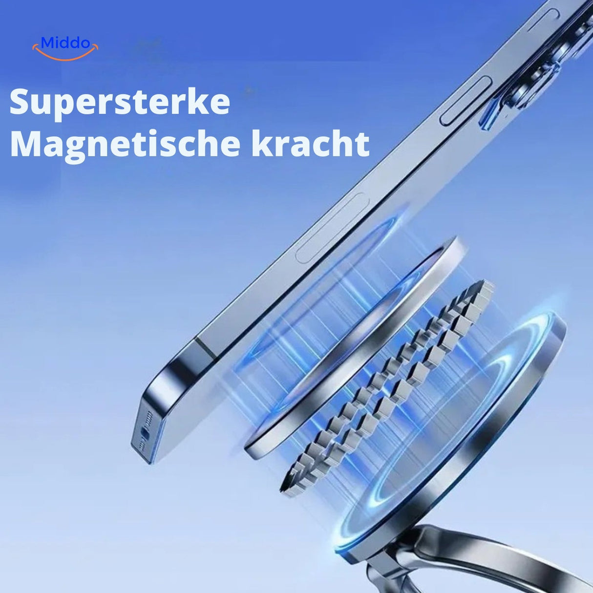 Strong magnetic phone holder with powerful adhesion for stable holding in any position.