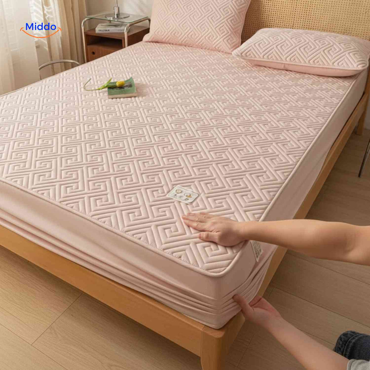 Thin quilted top layer mattress protector offering comfort and waterproof protection.