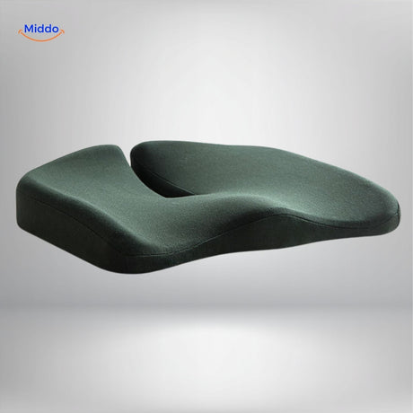Dark-colored memory foam seat cushion combining stylish design with superior comfort support.