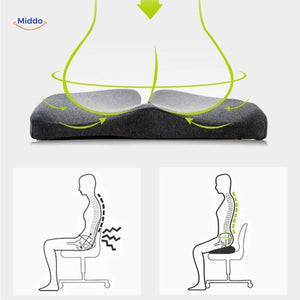 Ergonomic seat cushion with premium lumbar support for proper posture and spinal alignment.