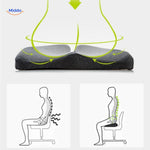Ergonomic seat cushion with premium lumbar support for proper posture and spinal alignment.