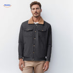 WinterFlex men's winter jacket in dark charcoal grey with contrasting collar.