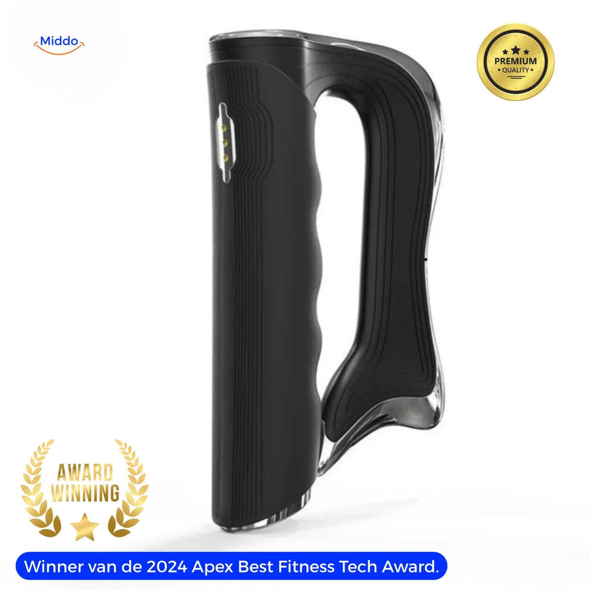 Black Visiopro muscle recovery massager with microcurrent therapy technology.