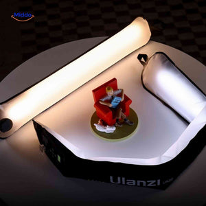 Compact LED softbox delivering professional lighting for product photography.