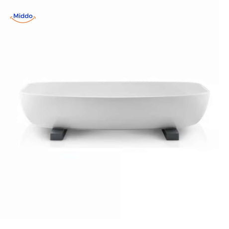 Minimalist wooden trivet with modern ceramic bowl and elegant tableware.