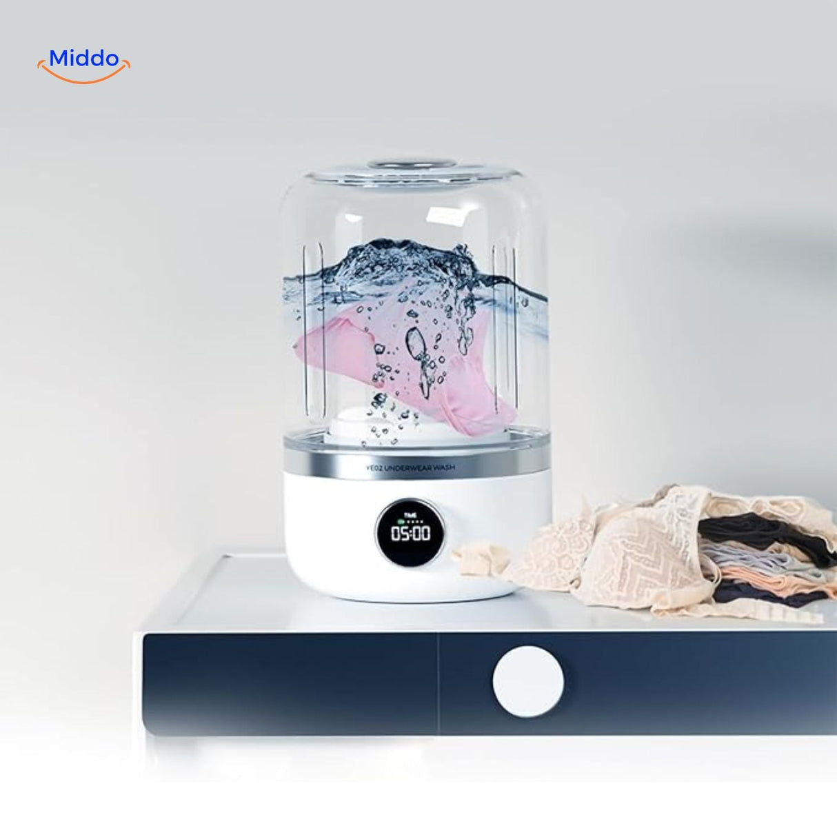 MiniWash Pro mimics hand wash motions with powerful cleaning performance.