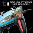 GameFlex H10 mobile gaming controller charging while playing competitive FPS games.