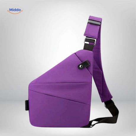 Modern purple chest bag for casual daily wear.