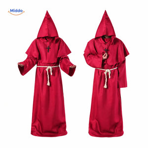 Monkara costume in current raspberry red, front and back views