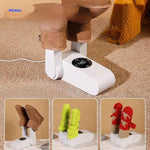 Multi-sided shoe and sock dryer with LED timer display.