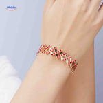Multicolor wide adjustable ring with crystal rhinestone details.
