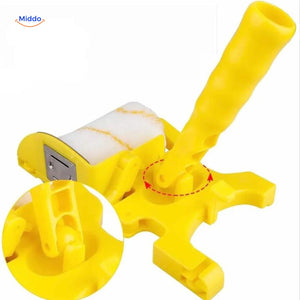Multifunctional paint roller brush combining edging and rolling capabilities for versatile use.
