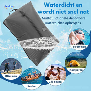 Vacubag multifunctional waterproof storage bag ideal for travel and swimming gear.