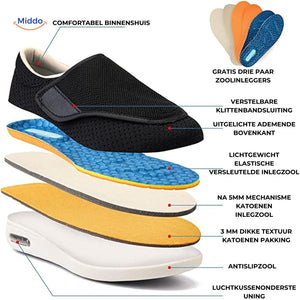 Comfort shoes with multi-layer insole system for enhanced arch support.