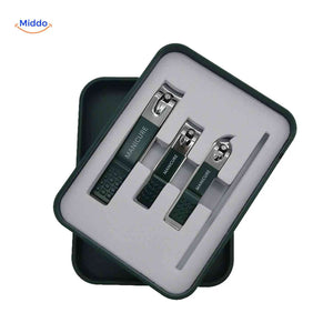 Clipora nail clipper set in three sizes with metal nail file.