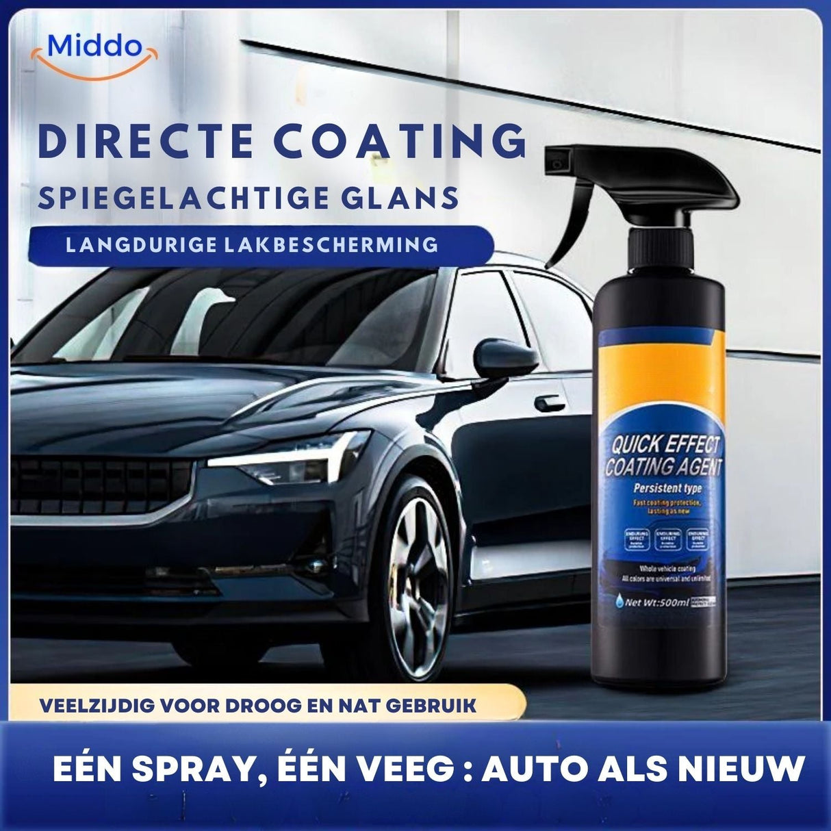 Nano crystal car coating applied with brush on glass surface for a smooth, oil-free finish