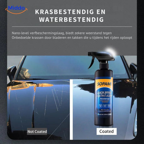 Nano crystal car coating shields paint and glass against rain, dust, and harsh environmental elements