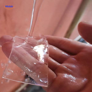 Transparent gel-like NanoGrip double-sided tape for waterproof sealing.