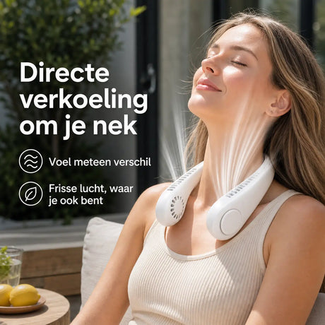 Comfortable and lightweight neck fan for fresh, cool relief.
