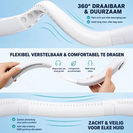 Flexible and comfortable neckband design for extended wear comfort.