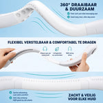Flexible and comfortable neckband design for extended wear comfort.