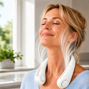 NekFan portable neck fan in white color option.