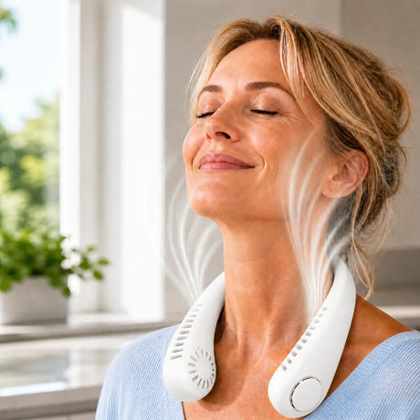 NekFan portable neck fan in white color option.