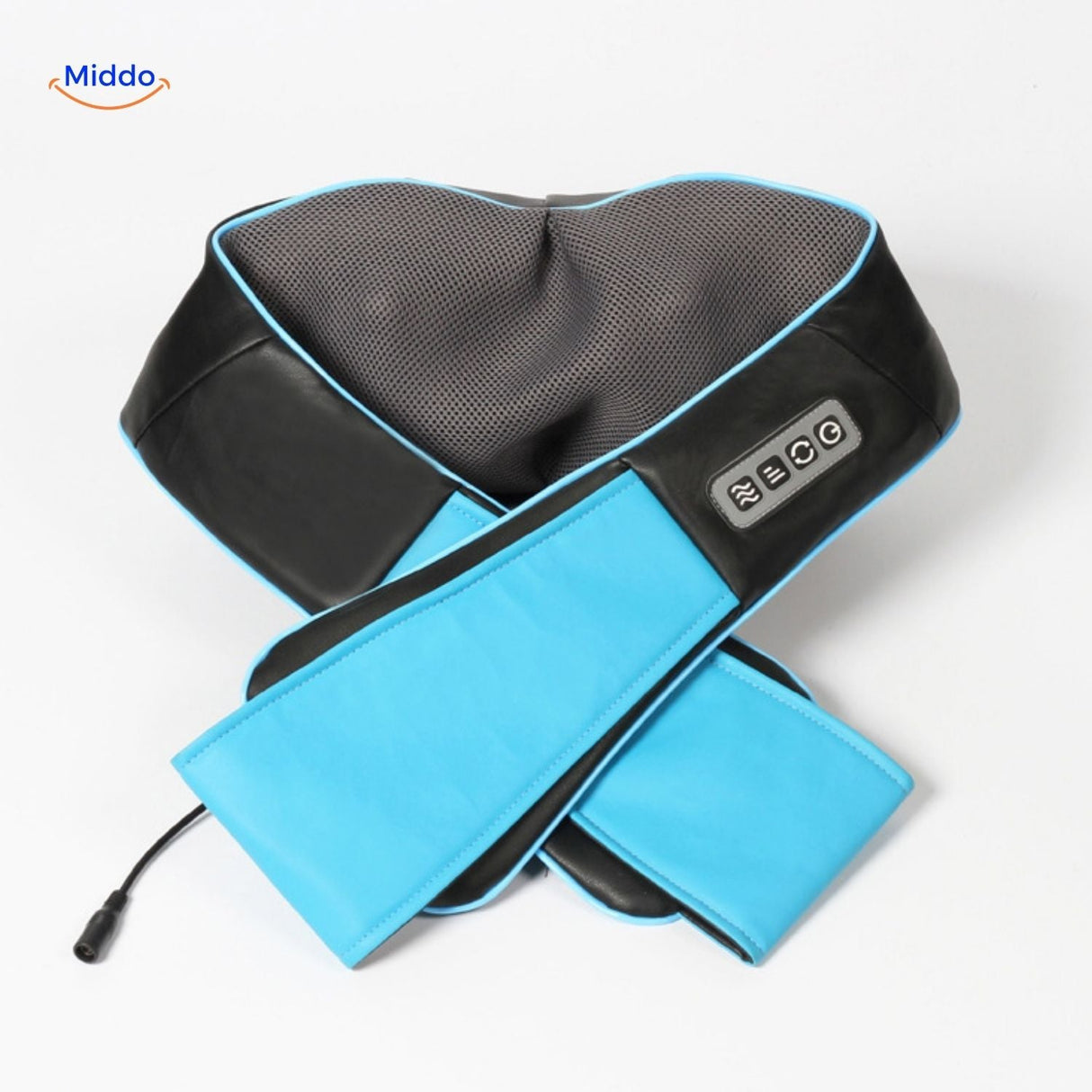 RelaxPro massage device with blue and black dual-color massage band.