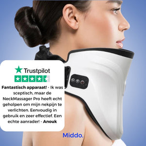 Customer testimonial showing real results with the cervical neck massager.